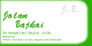 jolan bajkai business card